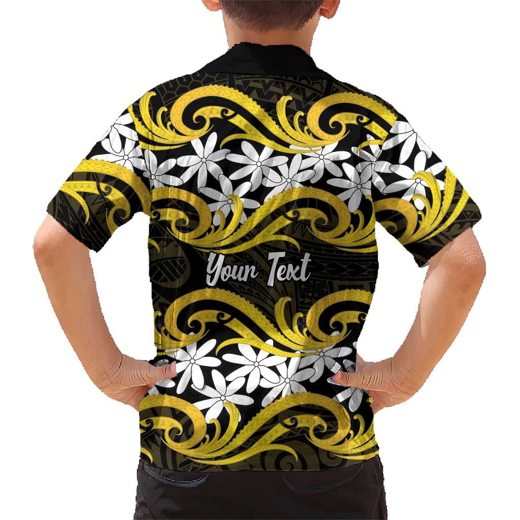 Personalised Cook Islands Aitutaki Hawaiian Shirt Tiare Maori Polynesian Waves Tattoo LT14 - Polynesian Pride