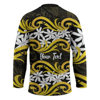 Personalised Cook Islands Aitutaki Hockey Jersey Tiare Maori Polynesian Waves Tattoo LT14 - Polynesian Pride