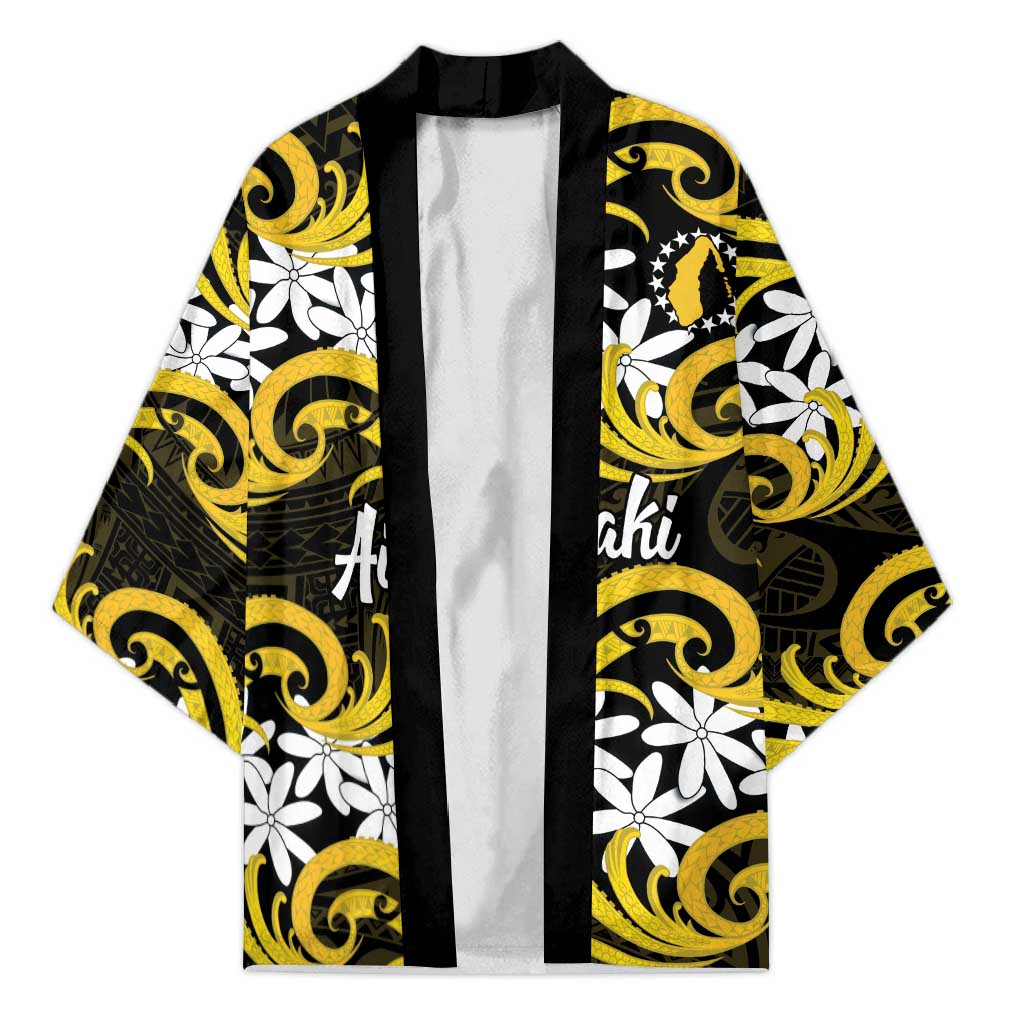 Personalised Cook Islands Aitutaki Kimono Tiare Maori Polynesian Waves Tattoo