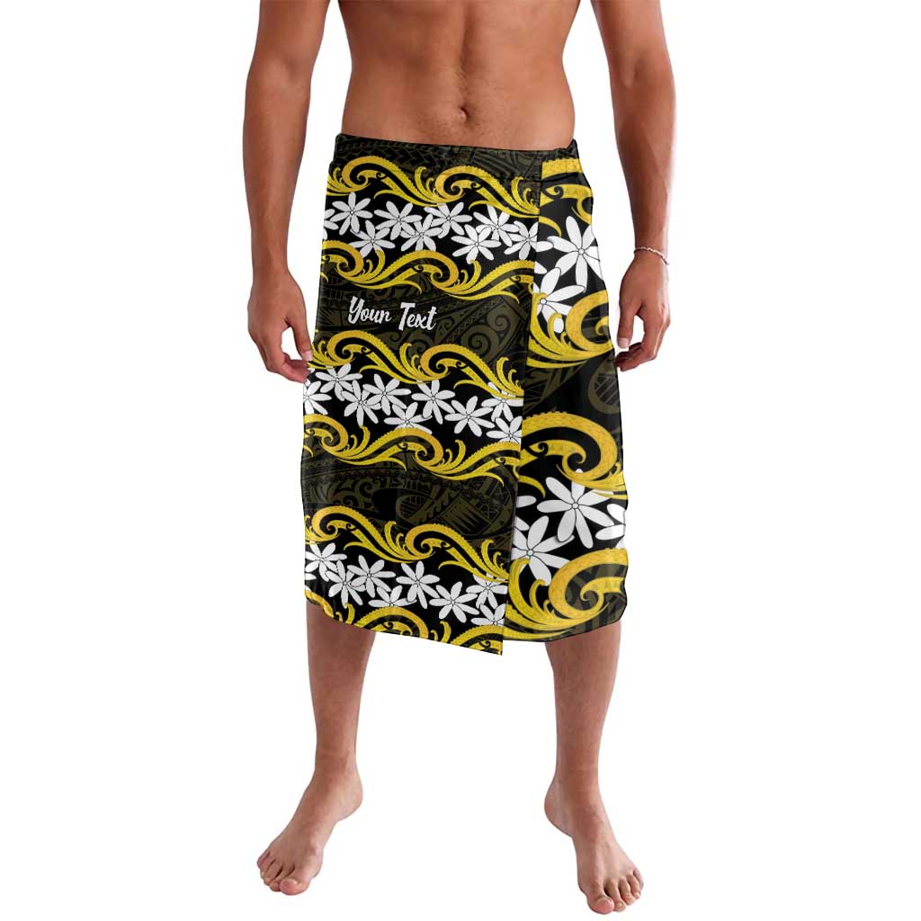 Personalised Cook Islands Aitutaki Lavalava Tiare Maori Polynesian Waves Tattoo LT14 Yellow - Polynesian Pride