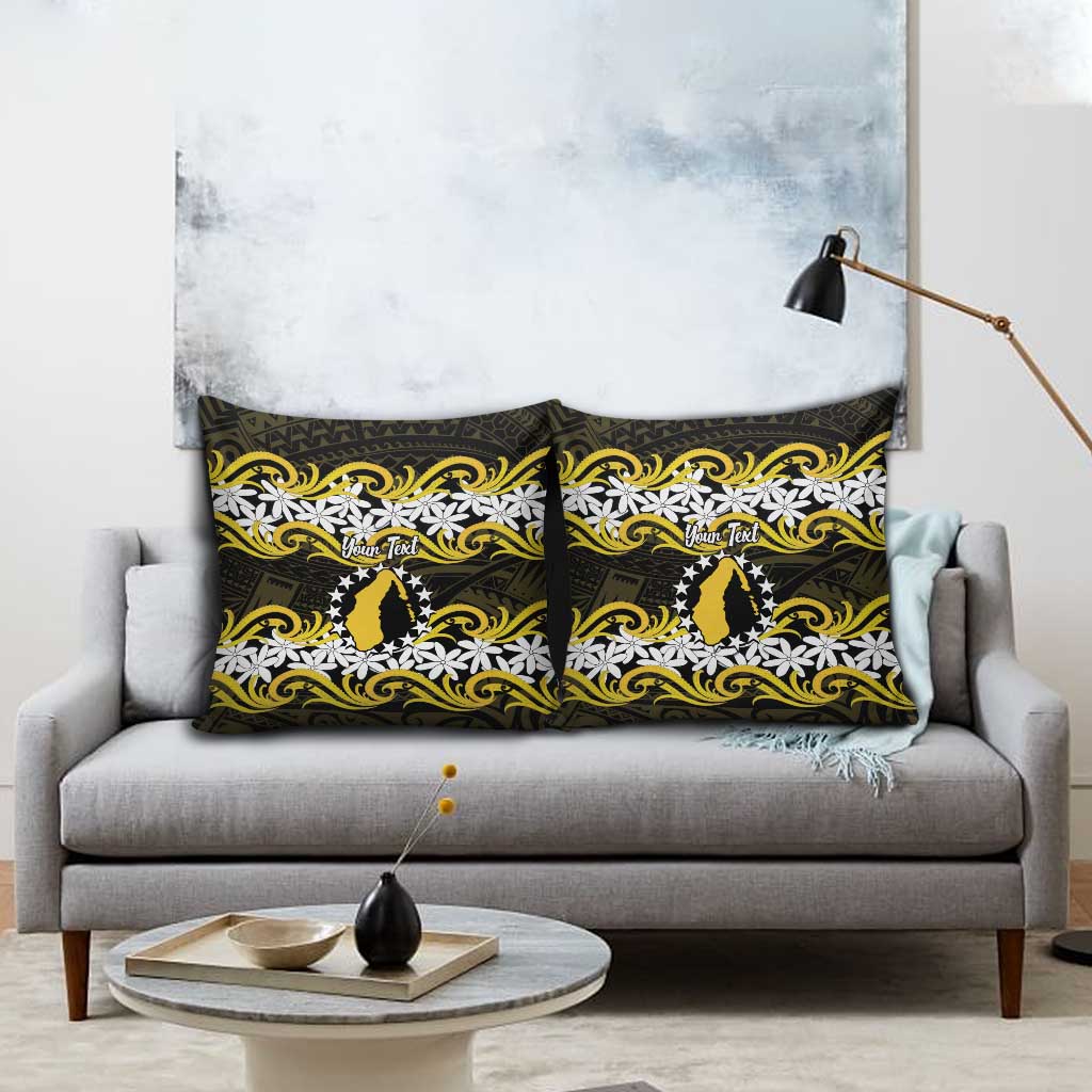 Personalised Cook Islands Aitutaki Pillow Cover Tiare Maori Polynesian Waves Tattoo LT14 - Polynesian Pride