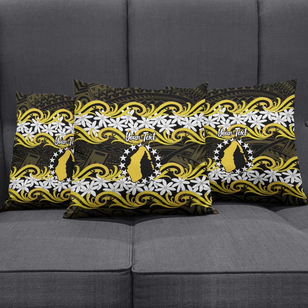 Personalised Cook Islands Aitutaki Pillow Cover Tiare Maori Polynesian Waves Tattoo LT14 - Polynesian Pride