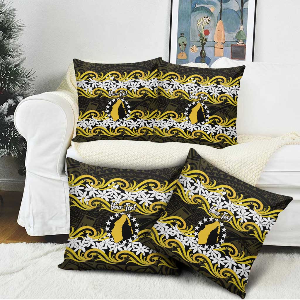 Personalised Cook Islands Aitutaki Pillow Cover Tiare Maori Polynesian Waves Tattoo LT14 - Polynesian Pride