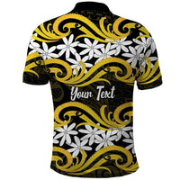 Personalised Cook Islands Aitutaki Polo Shirt Tiare Maori Polynesian Waves Tattoo LT14 - Polynesian Pride