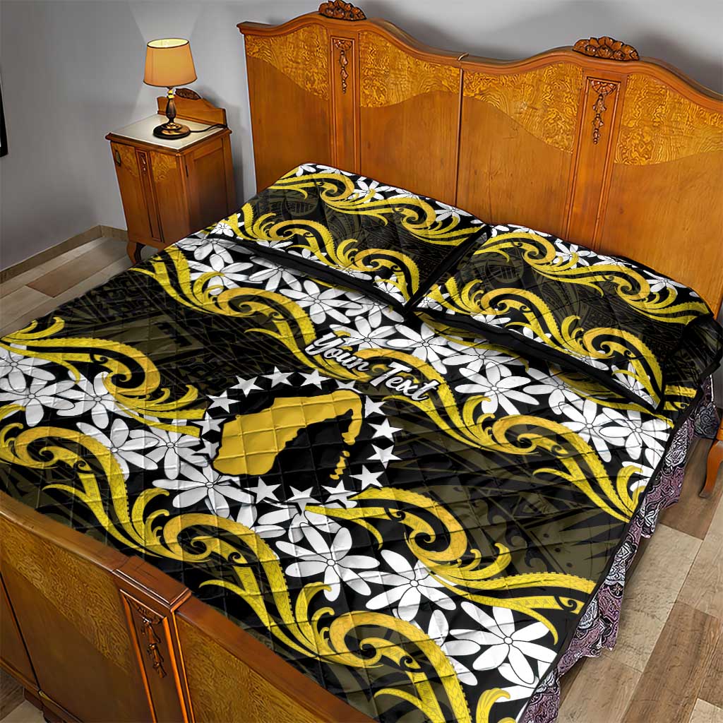 Personalised Cook Islands Aitutaki Quilt Bed Set Tiare Maori Polynesian Waves Tattoo LT14 - Polynesian Pride