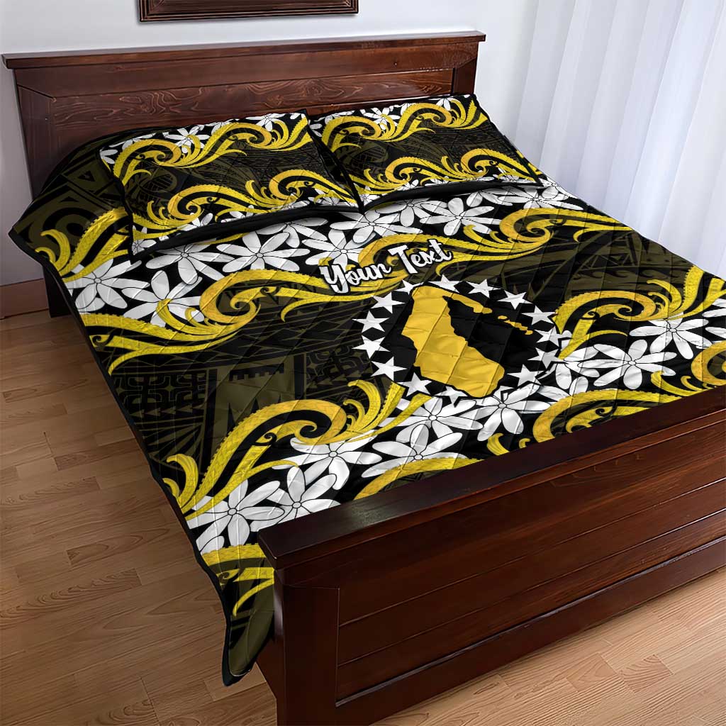 Personalised Cook Islands Aitutaki Quilt Bed Set Tiare Maori Polynesian Waves Tattoo LT14 - Polynesian Pride