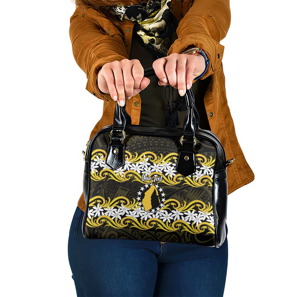 Personalised Cook Islands Aitutaki Shoulder Handbag Tiare Maori Polynesian Waves Tattoo