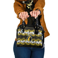 Personalised Cook Islands Aitutaki Shoulder Handbag Tiare Maori Polynesian Waves Tattoo