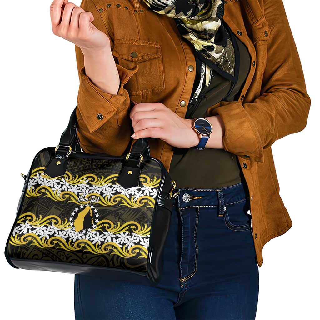 Personalised Cook Islands Aitutaki Shoulder Handbag Tiare Maori Polynesian Waves Tattoo