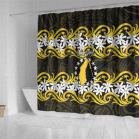 Personalised Cook Islands Aitutaki Shower Curtain Tiare Maori Polynesian Waves Tattoo LT14 - Polynesian Pride