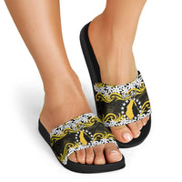 Personalised Cook Islands Aitutaki Slide Sandals Tiare Maori Polynesian Waves Tattoo LT14 - Polynesian Pride