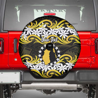 Personalised Cook Islands Aitutaki Spare Tire Cover Tiare Maori Polynesian Waves Tattoo LT14 - Polynesian Pride