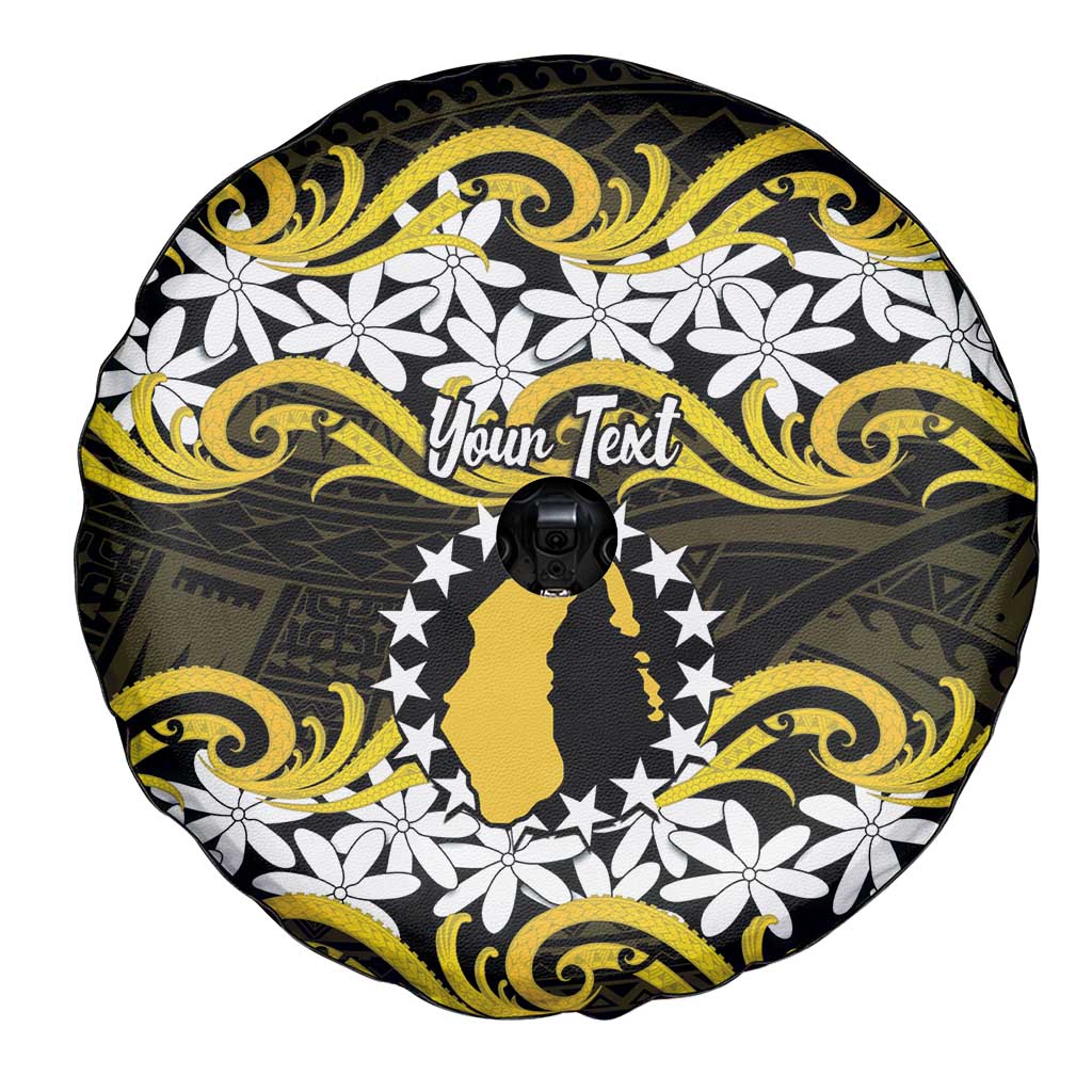 Personalised Cook Islands Aitutaki Spare Tire Cover Tiare Maori Polynesian Waves Tattoo LT14 - Polynesian Pride