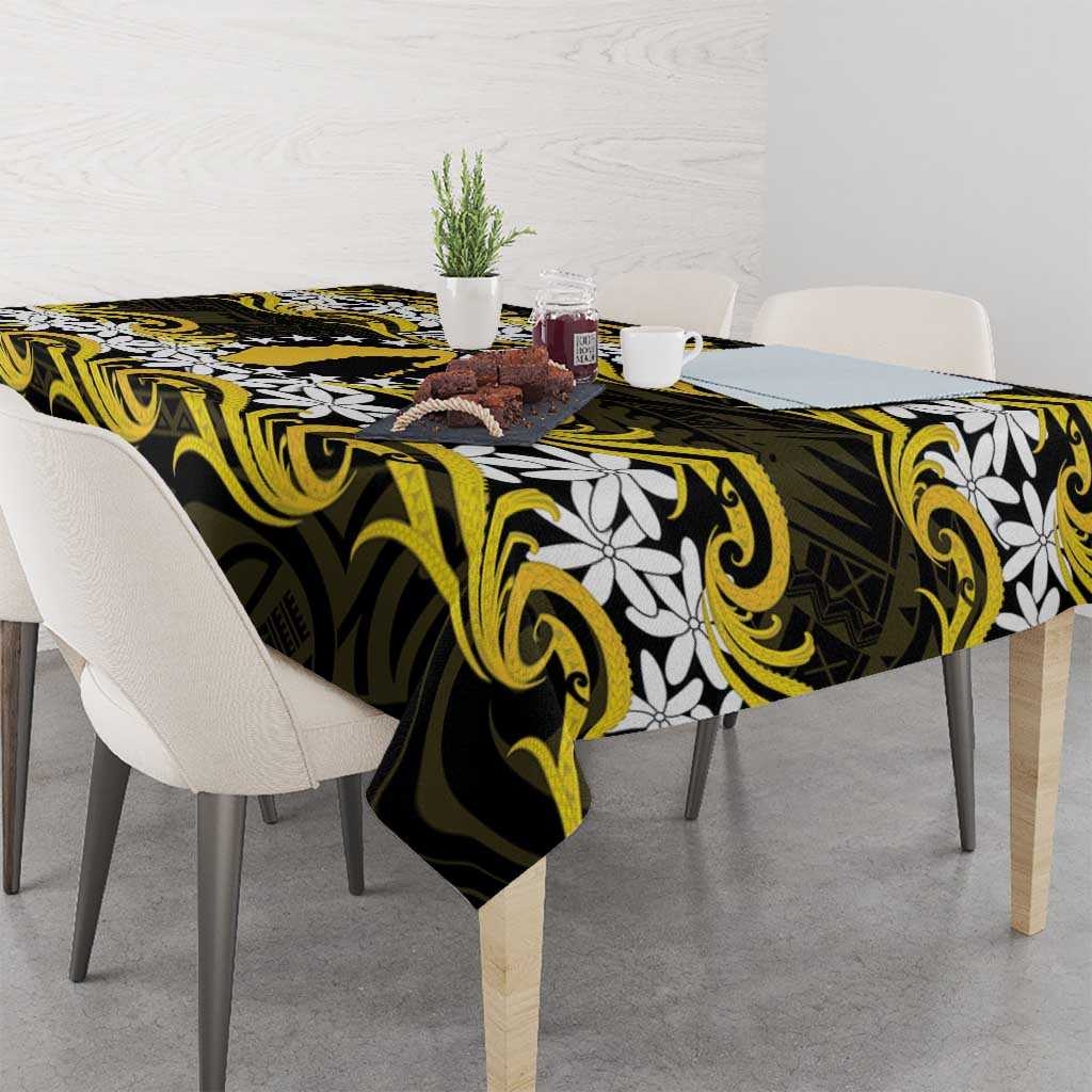 Personalised Cook Islands Aitutaki Tablecloth Tiare Maori Polynesian Waves Tattoo LT14 - Polynesian Pride