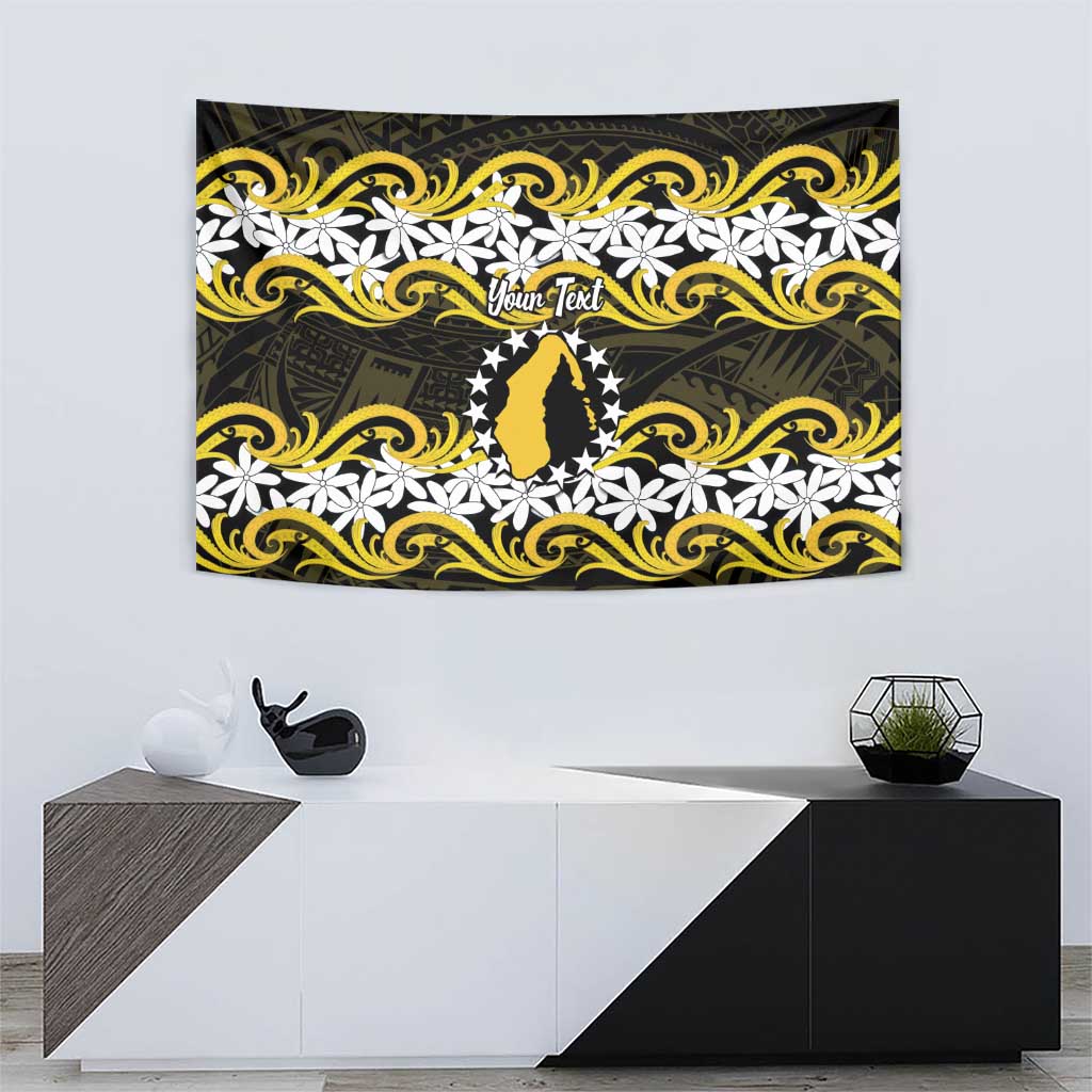 Personalised Cook Islands Aitutaki Tapestry Tiare Maori Polynesian Waves Tattoo