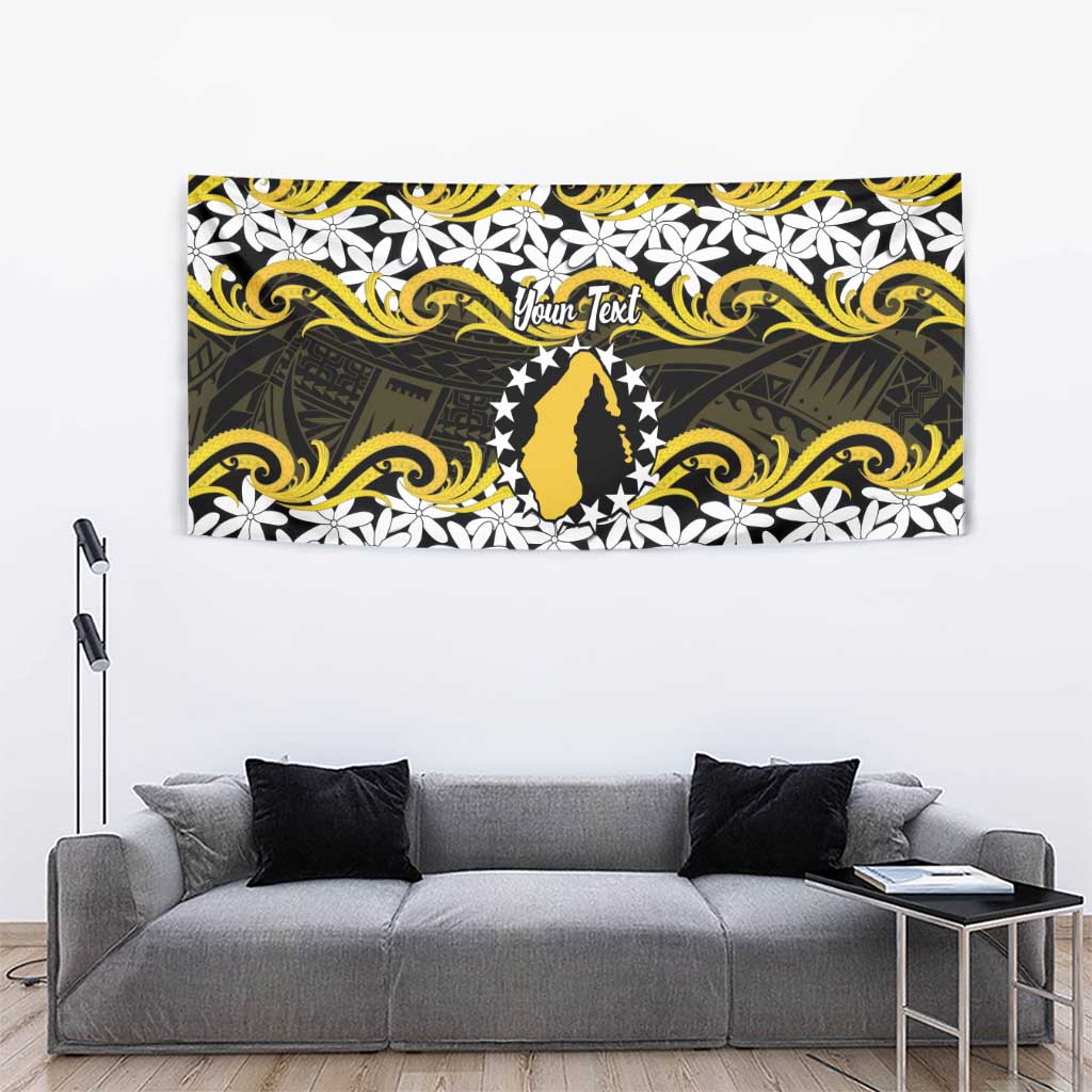 Personalised Cook Islands Aitutaki Tapestry Tiare Maori Polynesian Waves Tattoo