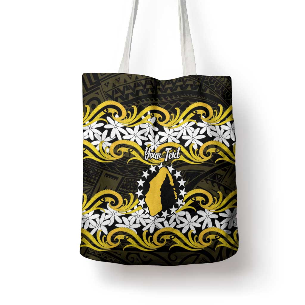 Personalised Cook Islands Aitutaki Tote Bag Tiare Maori Polynesian Waves Tattoo LT14 - Polynesian Pride