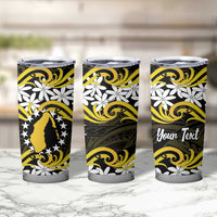 Personalised Cook Islands Aitutaki Tumbler Cup Tiare Maori Polynesian Waves Tattoo