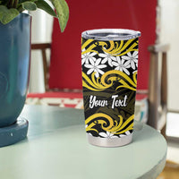 Personalised Cook Islands Aitutaki Tumbler Cup Tiare Maori Polynesian Waves Tattoo