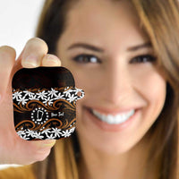 Personalised Cook Islands Rakahanga AirPods Case Tiare Maori Polynesian Waves Tattoo LT14 - Polynesian Pride