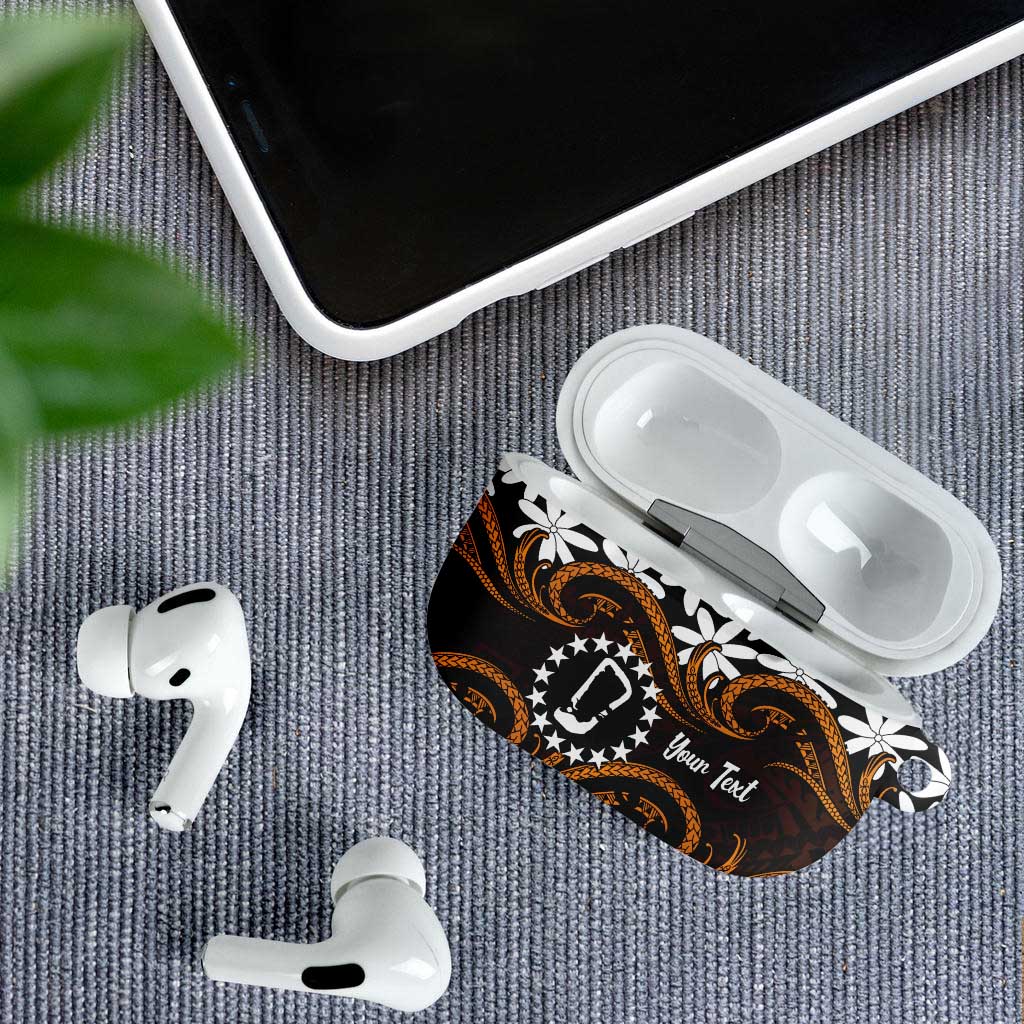 Personalised Cook Islands Rakahanga AirPods Case Tiare Maori Polynesian Waves Tattoo LT14 - Polynesian Pride