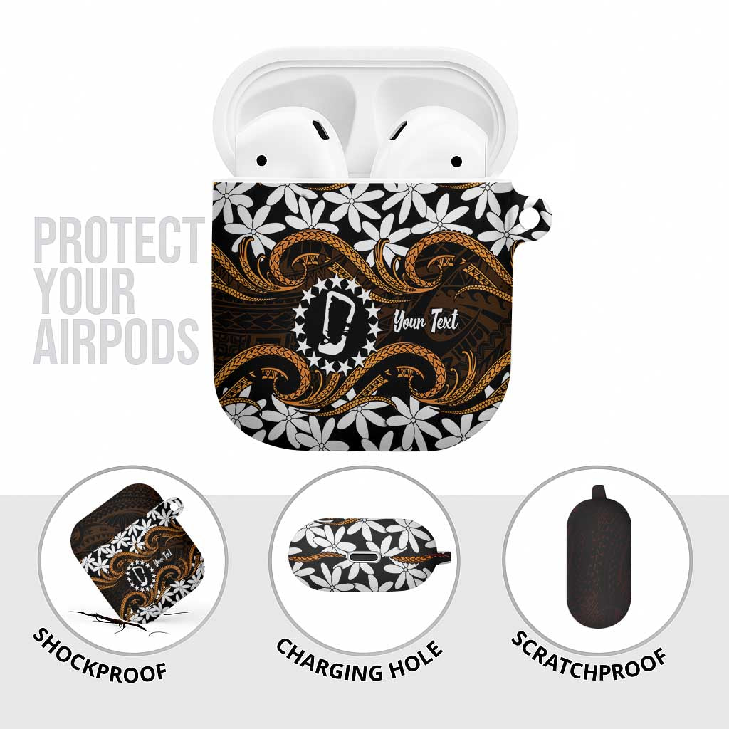 Personalised Cook Islands Rakahanga AirPods Case Tiare Maori Polynesian Waves Tattoo LT14 - Polynesian Pride