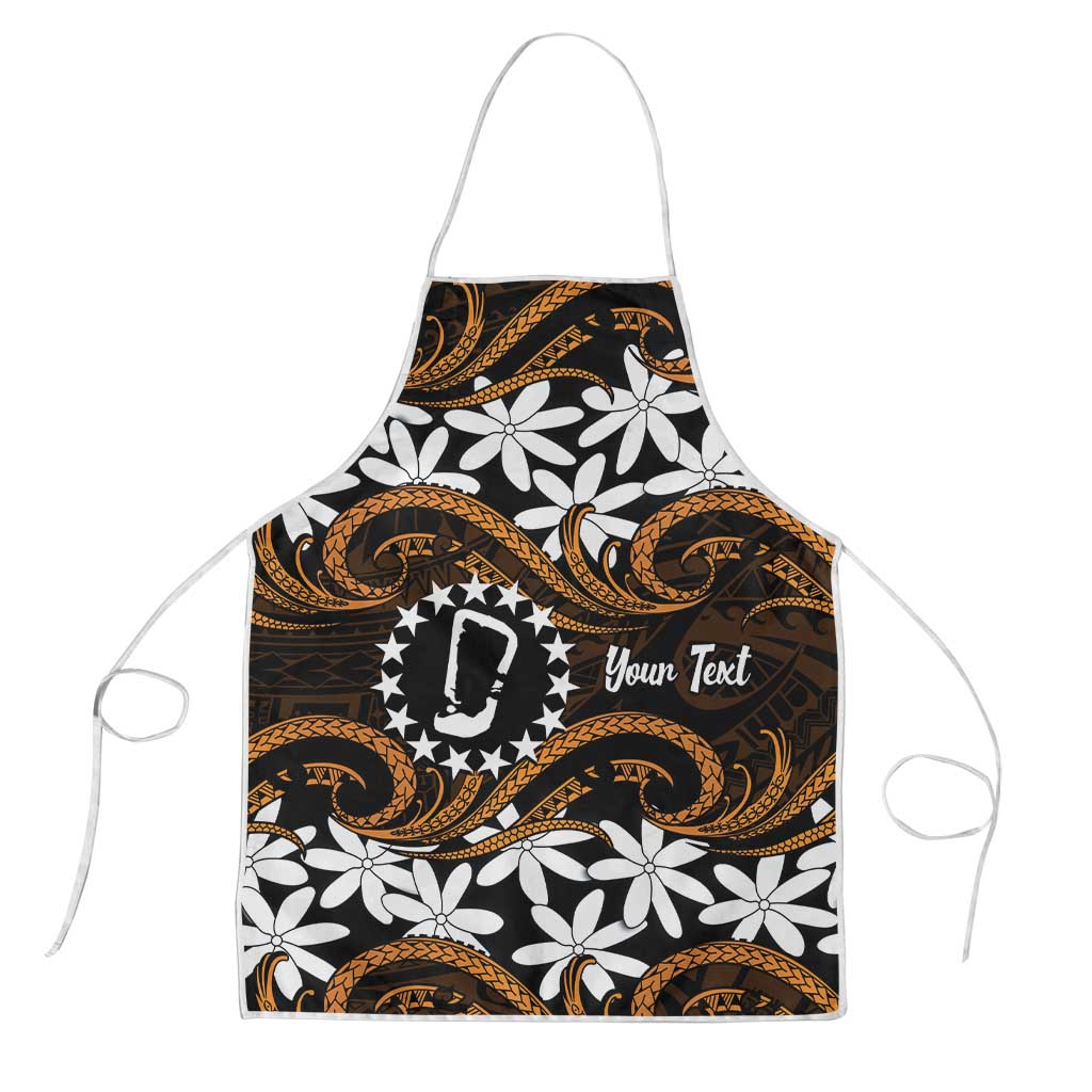 Personalised Cook Islands Rakahanga Apron Tiare Maori Polynesian Waves Tattoo LT14 Orange - Polynesian Pride