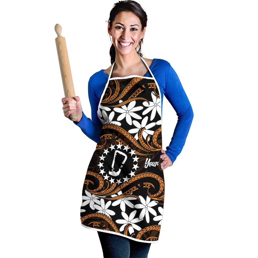 Personalised Cook Islands Rakahanga Apron Tiare Maori Polynesian Waves Tattoo LT14 - Polynesian Pride