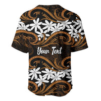 Personalised Cook Islands Rakahanga Baseball Jersey Tiare Maori Polynesian Waves Tattoo