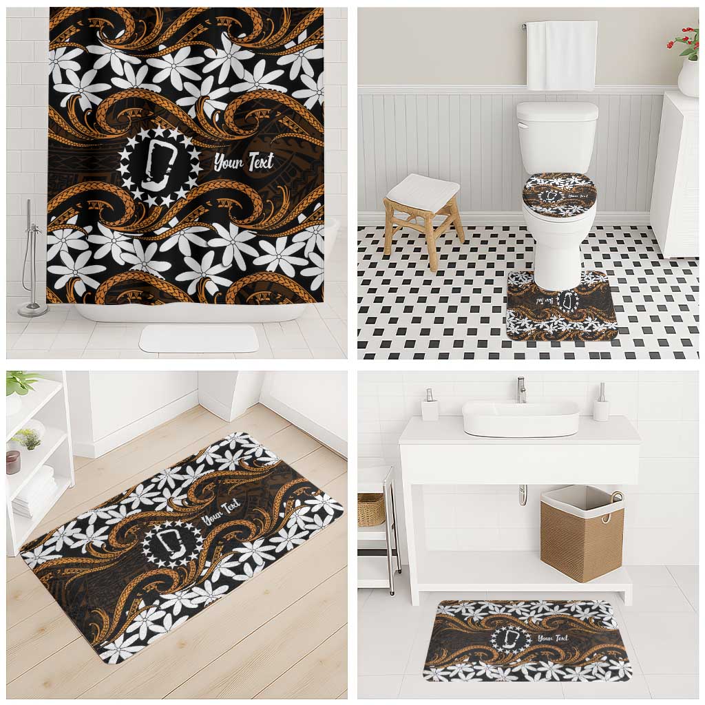 Personalised Cook Islands Rakahanga Bathroom Set Tiare Maori Polynesian Waves Tattoo LT14 - Polynesian Pride