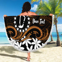 Personalised Cook Islands Rakahanga Beach Blanket Tiare Maori Polynesian Waves Tattoo LT14 - Polynesian Pride