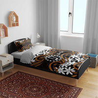 Personalised Cook Islands Rakahanga Bedding Set Tiare Maori Polynesian Waves Tattoo