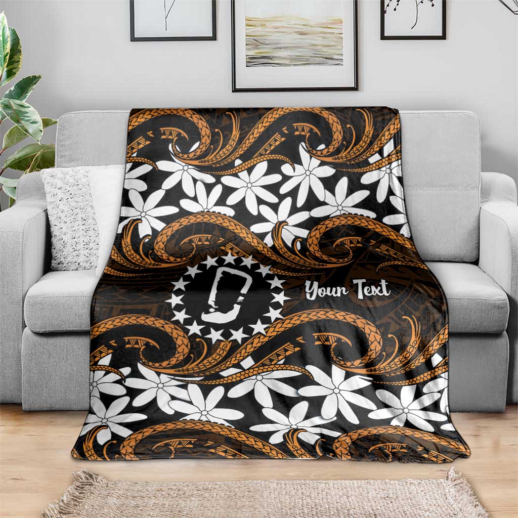 Personalised Cook Islands Rakahanga Blanket Tiare Maori Polynesian Waves Tattoo LT14 - Polynesian Pride