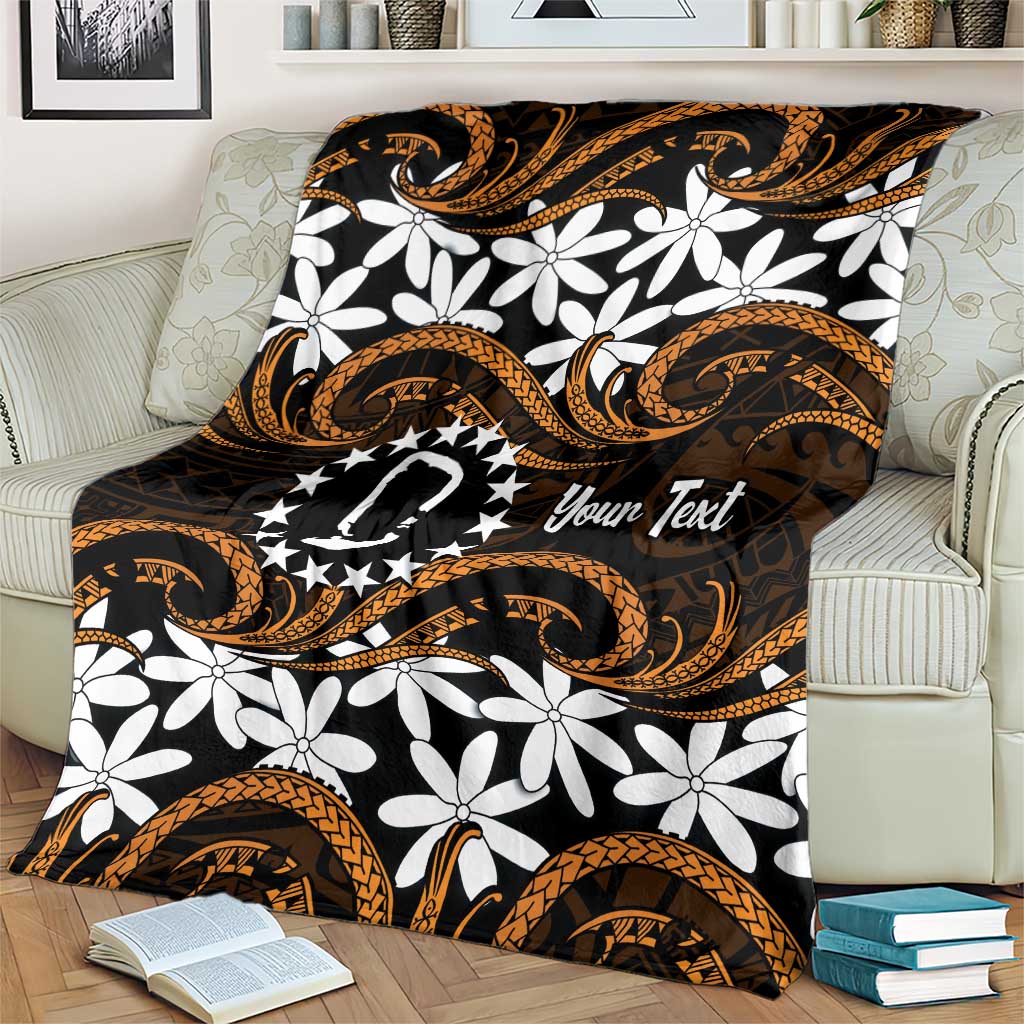 Personalised Cook Islands Rakahanga Blanket Tiare Maori Polynesian Waves Tattoo LT14 - Polynesian Pride