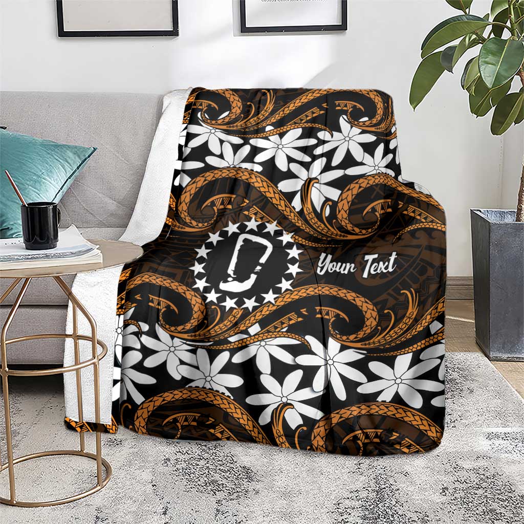 Personalised Cook Islands Rakahanga Blanket Tiare Maori Polynesian Waves Tattoo LT14 - Polynesian Pride