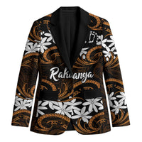 Personalised Cook Islands Rakahanga Blazer Tiare Maori Polynesian Waves Tattoo