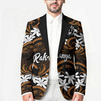 Personalised Cook Islands Rakahanga Blazer Tiare Maori Polynesian Waves Tattoo