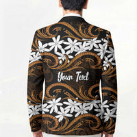 Personalised Cook Islands Rakahanga Blazer Tiare Maori Polynesian Waves Tattoo