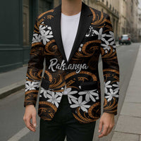 Personalised Cook Islands Rakahanga Blazer Tiare Maori Polynesian Waves Tattoo
