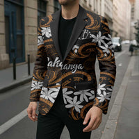 Personalised Cook Islands Rakahanga Blazer Tiare Maori Polynesian Waves Tattoo
