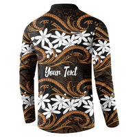 Personalised Cook Islands Rakahanga Button Sweatshirt Tiare Maori Polynesian Waves Tattoo LT14 - Polynesian Pride