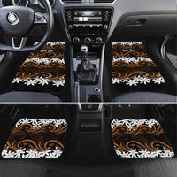 Personalised Cook Islands Rakahanga Car Mats Tiare Maori Polynesian Waves Tattoo
