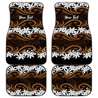 Personalised Cook Islands Rakahanga Car Mats Tiare Maori Polynesian Waves Tattoo