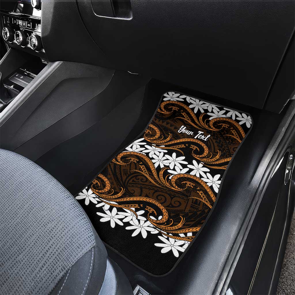 Personalised Cook Islands Rakahanga Car Mats Tiare Maori Polynesian Waves Tattoo