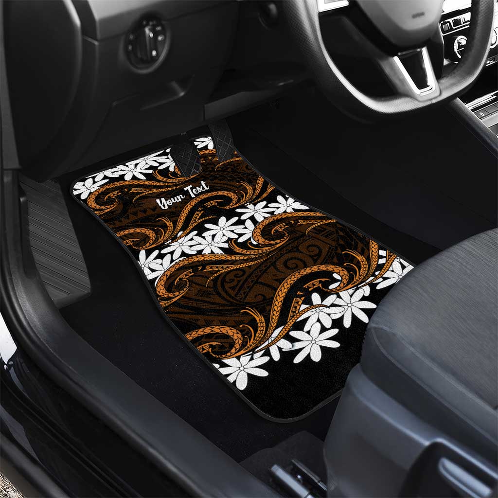 Personalised Cook Islands Rakahanga Car Mats Tiare Maori Polynesian Waves Tattoo