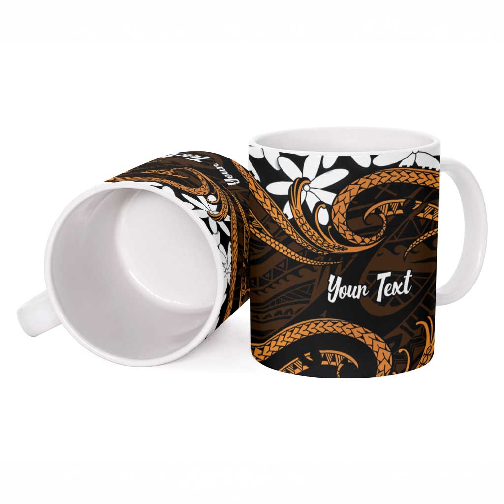 Personalised Cook Islands Rakahanga Ceramic Mug Tiare Maori Polynesian Waves Tattoo LT14 - Polynesian Pride