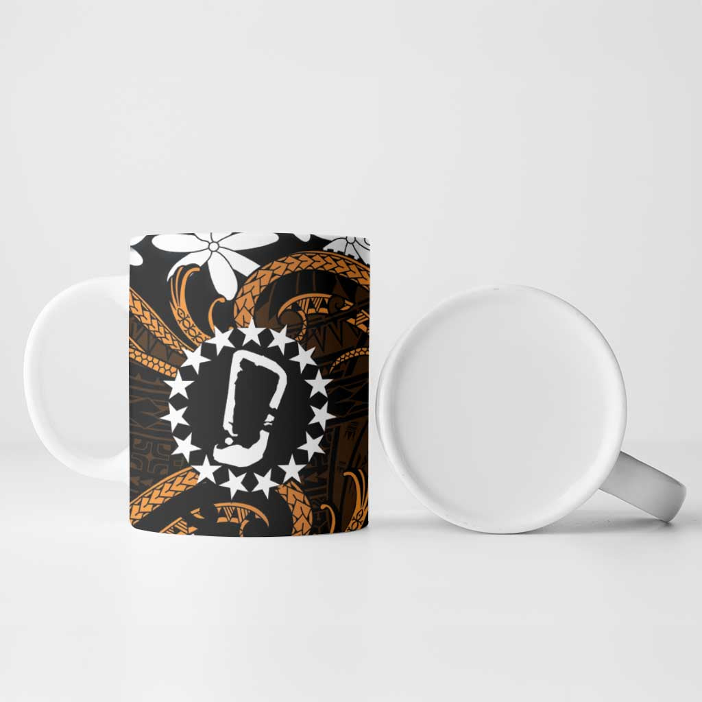 Personalised Cook Islands Rakahanga Ceramic Mug Tiare Maori Polynesian Waves Tattoo LT14 - Polynesian Pride