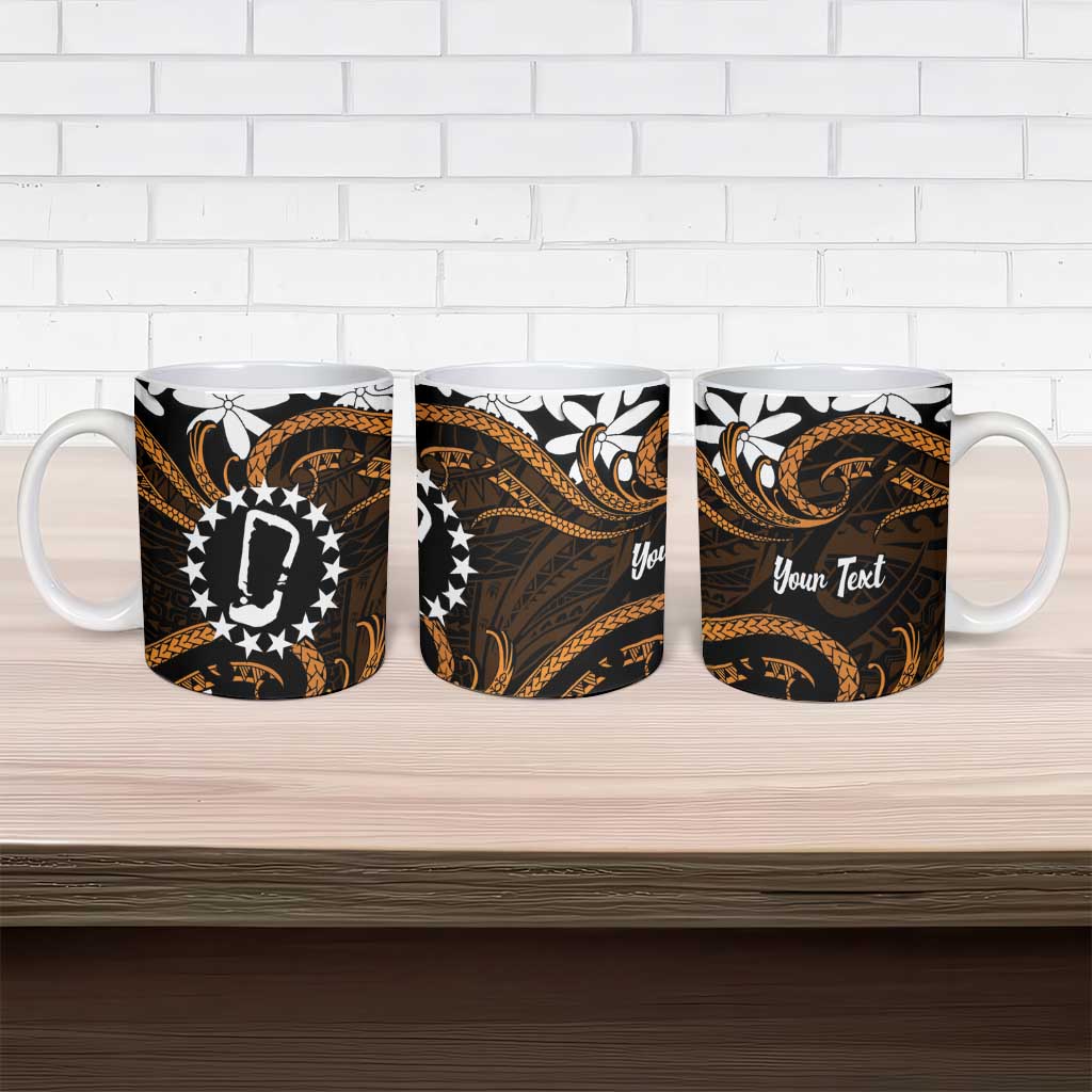 Personalised Cook Islands Rakahanga Ceramic Mug Tiare Maori Polynesian Waves Tattoo LT14 - Polynesian Pride