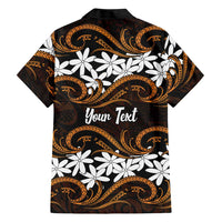 Personalised Cook Islands Rakahanga Family Matching Off Shoulder Short Dress and Hawaiian Shirt Tiare Maori Polynesian Waves Tattoo