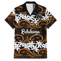 Personalised Cook Islands Rakahanga Family Matching Puletasi and Hawaiian Shirt Tiare Maori Polynesian Waves Tattoo